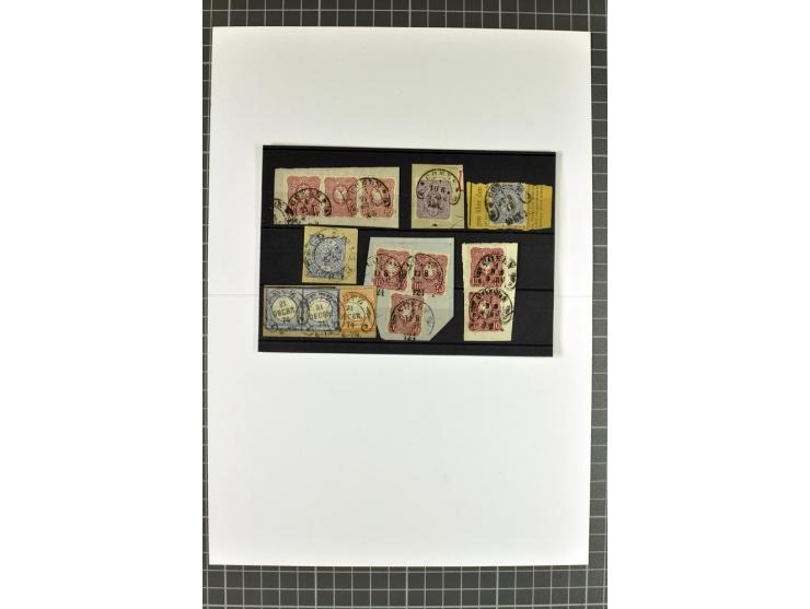 HUFEISENSTEMPEL: 1868/79, 10 Briefe und 7 Briefstücke mir besseren Stempeln u.a. von Elberfeld, Graudenz, Königsberg, etc., 2