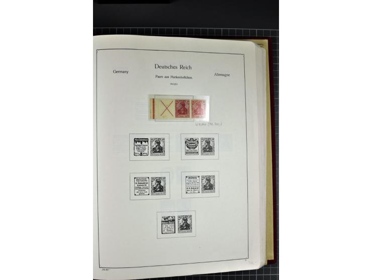 ZUSAMMENDRUCKE: 1911/45, ungebrauchte und postfrische Sammlung, sauber im KABE-Vordruckalbum gesammelt, dabei Markenheftchen 