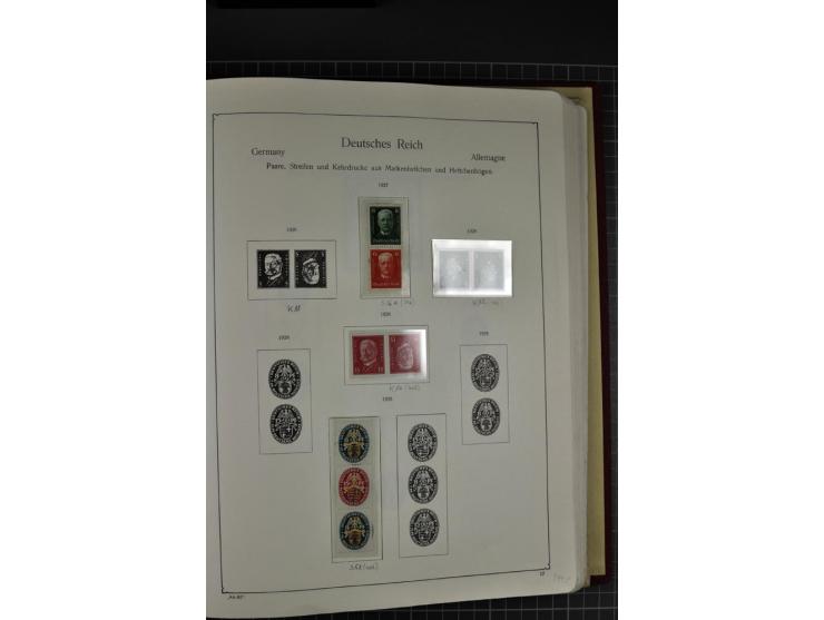 ZUSAMMENDRUCKE: 1911/45, ungebrauchte und postfrische Sammlung, sauber im KABE-Vordruckalbum gesammelt, dabei Markenheftchen 
