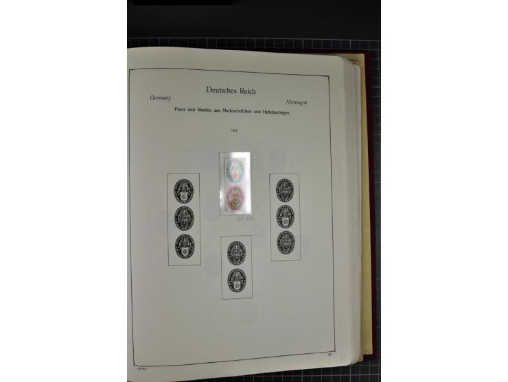 ZUSAMMENDRUCKE: 1911/45, ungebrauchte und postfrische Sammlung, sauber im KABE-Vordruckalbum gesammelt, dabei Markenheftchen 