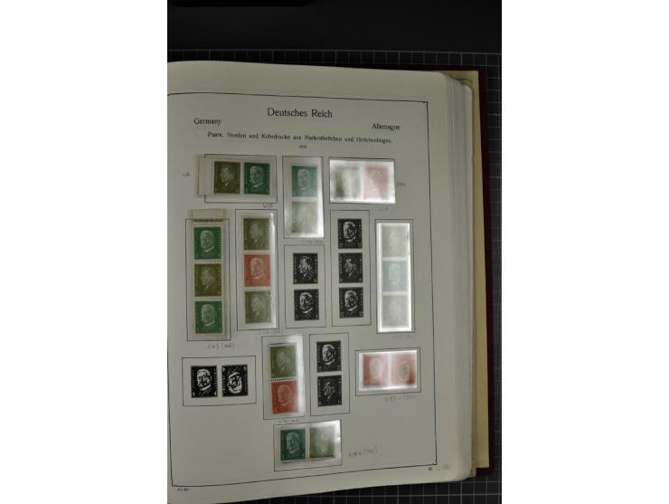 ZUSAMMENDRUCKE: 1911/45, ungebrauchte und postfrische Sammlung, sauber im KABE-Vordruckalbum gesammelt, dabei Markenheftchen 