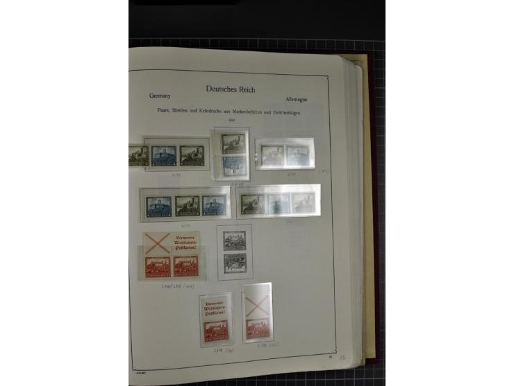ZUSAMMENDRUCKE: 1911/45, ungebrauchte und postfrische Sammlung, sauber im KABE-Vordruckalbum gesammelt, dabei Markenheftchen 