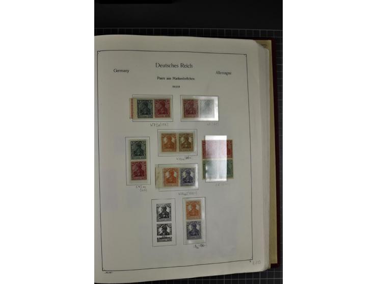 ZUSAMMENDRUCKE: 1911/45, ungebrauchte und postfrische Sammlung, sauber im KABE-Vordruckalbum gesammelt, dabei Markenheftchen 