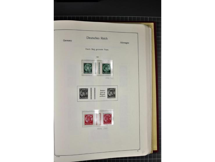 ZUSAMMENDRUCKE: 1911/45, ungebrauchte und postfrische Sammlung, sauber im KABE-Vordruckalbum gesammelt, dabei Markenheftchen 