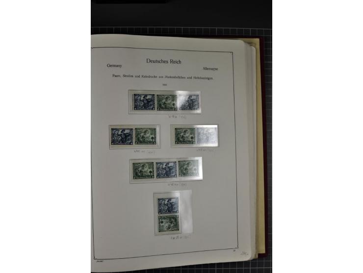 ZUSAMMENDRUCKE: 1911/45, ungebrauchte und postfrische Sammlung, sauber im KABE-Vordruckalbum gesammelt, dabei Markenheftchen 