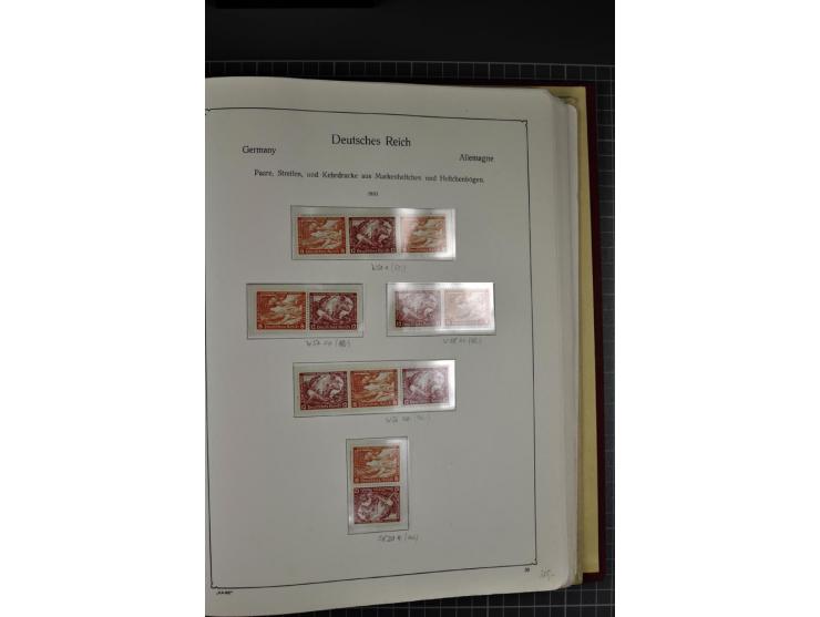 ZUSAMMENDRUCKE: 1911/45, ungebrauchte und postfrische Sammlung, sauber im KABE-Vordruckalbum gesammelt, dabei Markenheftchen 