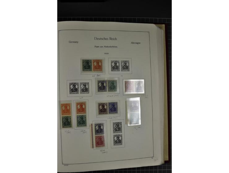 ZUSAMMENDRUCKE: 1911/45, ungebrauchte und postfrische Sammlung, sauber im KABE-Vordruckalbum gesammelt, dabei Markenheftchen 