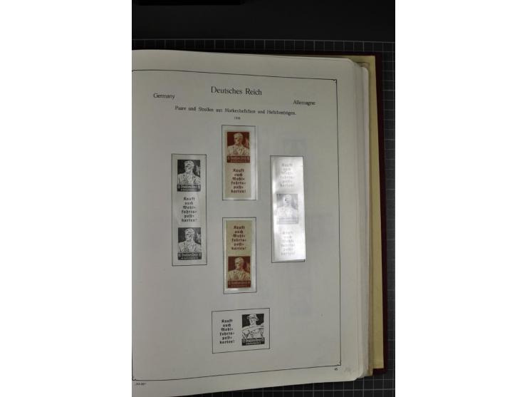ZUSAMMENDRUCKE: 1911/45, ungebrauchte und postfrische Sammlung, sauber im KABE-Vordruckalbum gesammelt, dabei Markenheftchen 