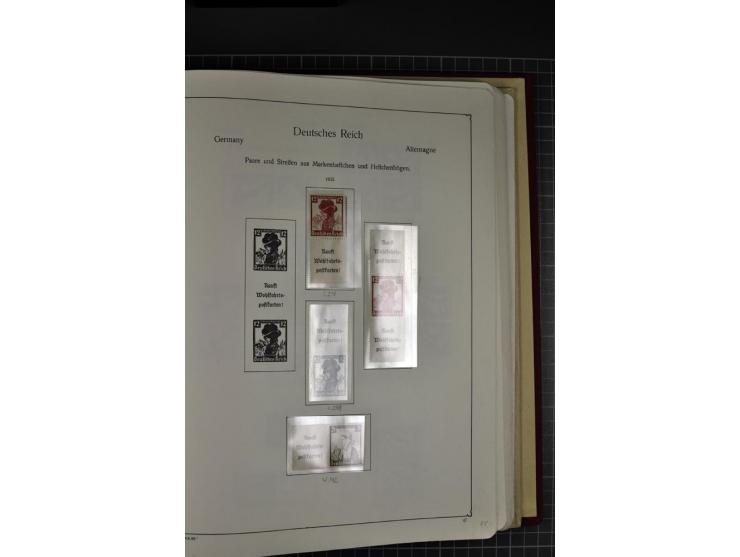 ZUSAMMENDRUCKE: 1911/45, ungebrauchte und postfrische Sammlung, sauber im KABE-Vordruckalbum gesammelt, dabei Markenheftchen 