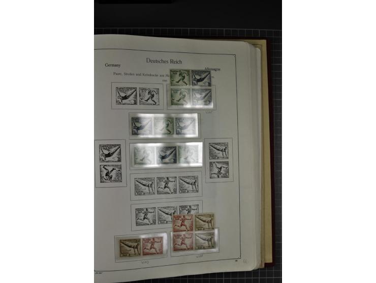ZUSAMMENDRUCKE: 1911/45, ungebrauchte und postfrische Sammlung, sauber im KABE-Vordruckalbum gesammelt, dabei Markenheftchen 