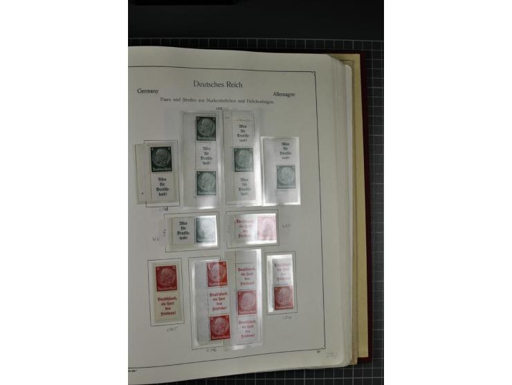 ZUSAMMENDRUCKE: 1911/45, ungebrauchte und postfrische Sammlung, sauber im KABE-Vordruckalbum gesammelt, dabei Markenheftchen 