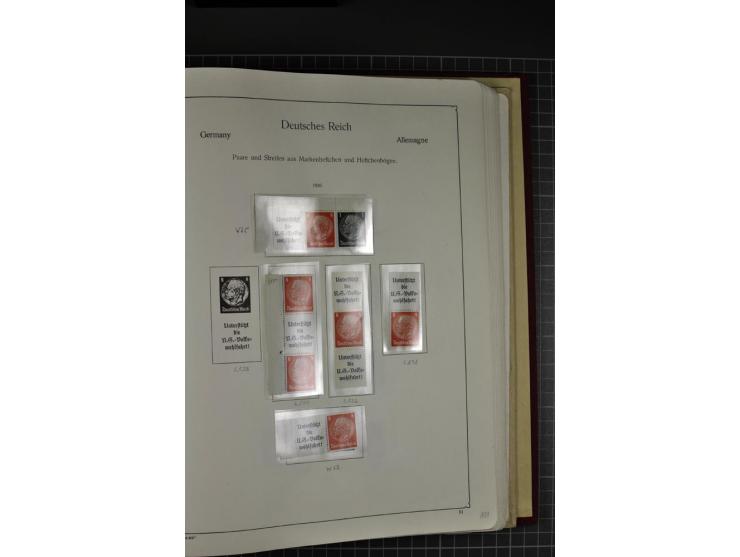 ZUSAMMENDRUCKE: 1911/45, ungebrauchte und postfrische Sammlung, sauber im KABE-Vordruckalbum gesammelt, dabei Markenheftchen 
