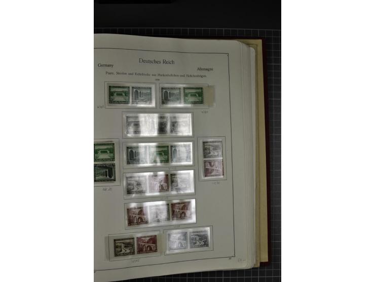 ZUSAMMENDRUCKE: 1911/45, ungebrauchte und postfrische Sammlung, sauber im KABE-Vordruckalbum gesammelt, dabei Markenheftchen 