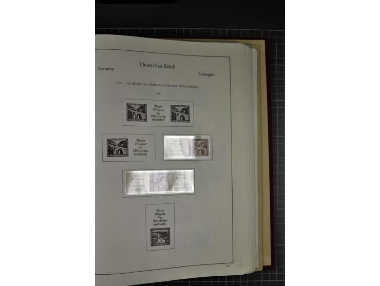 ZUSAMMENDRUCKE: 1911/45, ungebrauchte und postfrische Sammlung, sauber im KABE-Vordruckalbum gesammelt, dabei Markenheftchen 