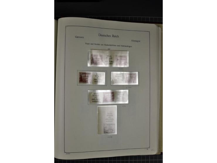 ZUSAMMENDRUCKE: 1911/45, ungebrauchte und postfrische Sammlung, sauber im KABE-Vordruckalbum gesammelt, dabei Markenheftchen 