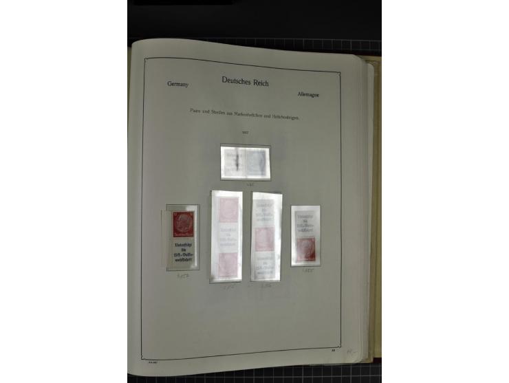 ZUSAMMENDRUCKE: 1911/45, ungebrauchte und postfrische Sammlung, sauber im KABE-Vordruckalbum gesammelt, dabei Markenheftchen 