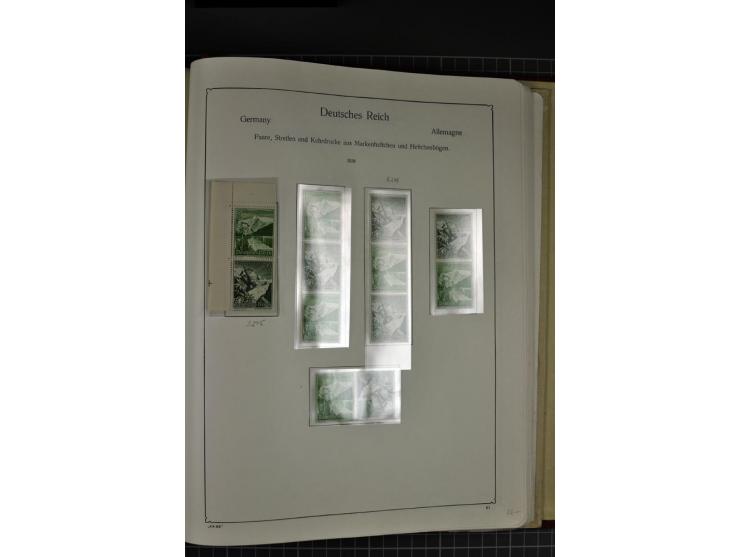 ZUSAMMENDRUCKE: 1911/45, ungebrauchte und postfrische Sammlung, sauber im KABE-Vordruckalbum gesammelt, dabei Markenheftchen 
