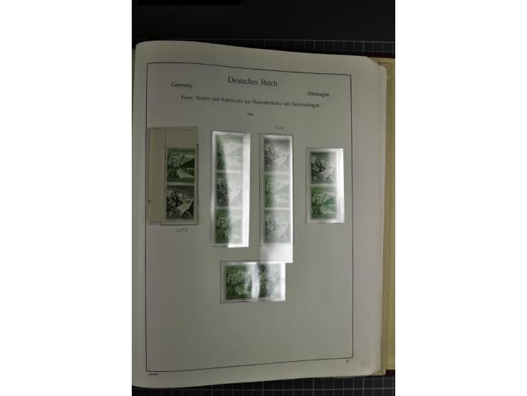 ZUSAMMENDRUCKE: 1911/45, ungebrauchte und postfrische Sammlung, sauber im KABE-Vordruckalbum gesammelt, dabei Markenheftchen 