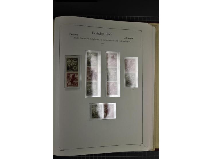 ZUSAMMENDRUCKE: 1911/45, ungebrauchte und postfrische Sammlung, sauber im KABE-Vordruckalbum gesammelt, dabei Markenheftchen 