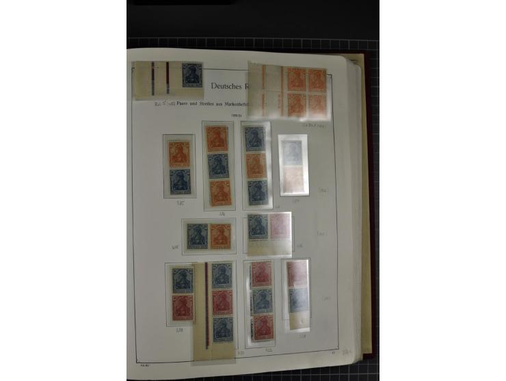 ZUSAMMENDRUCKE: 1911/45, ungebrauchte und postfrische Sammlung, sauber im KABE-Vordruckalbum gesammelt, dabei Markenheftchen 