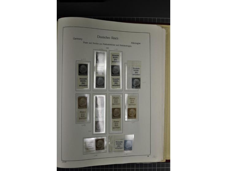 ZUSAMMENDRUCKE: 1911/45, ungebrauchte und postfrische Sammlung, sauber im KABE-Vordruckalbum gesammelt, dabei Markenheftchen 