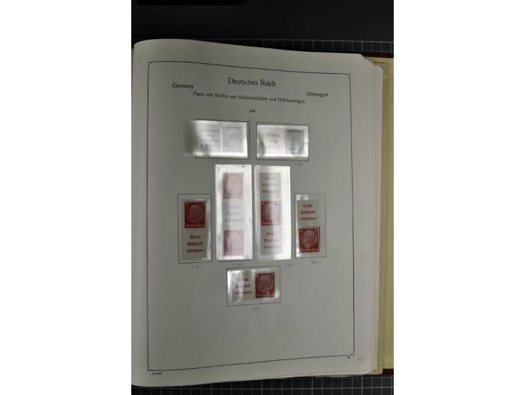 ZUSAMMENDRUCKE: 1911/45, ungebrauchte und postfrische Sammlung, sauber im KABE-Vordruckalbum gesammelt, dabei Markenheftchen 