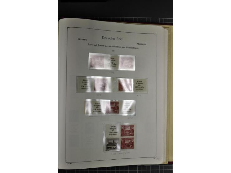 ZUSAMMENDRUCKE: 1911/45, ungebrauchte und postfrische Sammlung, sauber im KABE-Vordruckalbum gesammelt, dabei Markenheftchen 