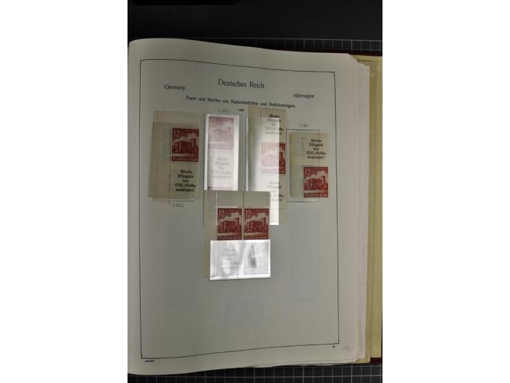 ZUSAMMENDRUCKE: 1911/45, ungebrauchte und postfrische Sammlung, sauber im KABE-Vordruckalbum gesammelt, dabei Markenheftchen 