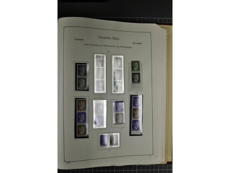 ZUSAMMENDRUCKE: 1911/45, ungebrauchte und postfrische Sammlung, sauber im KABE-Vordruckalbum gesammelt, dabei Markenheftchen 