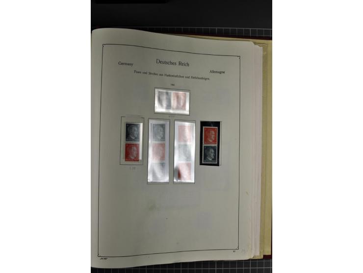 ZUSAMMENDRUCKE: 1911/45, ungebrauchte und postfrische Sammlung, sauber im KABE-Vordruckalbum gesammelt, dabei Markenheftchen 