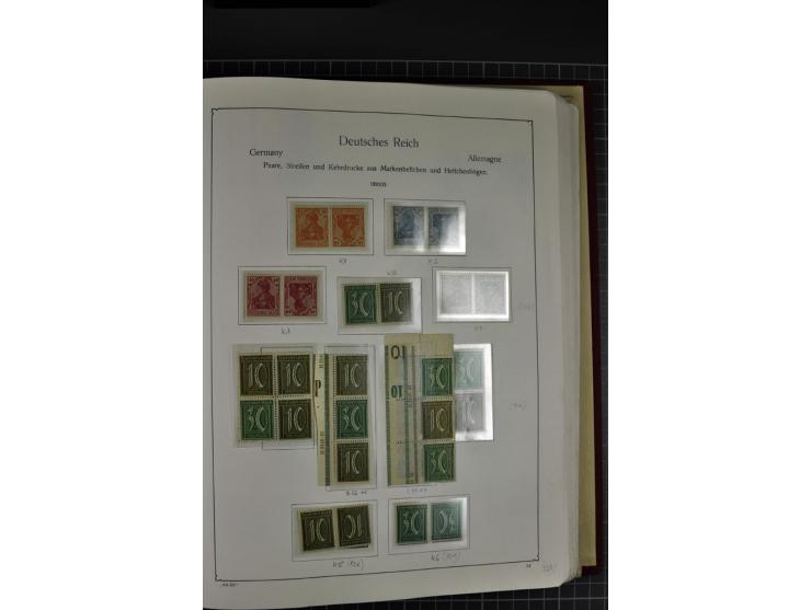 ZUSAMMENDRUCKE: 1911/45, ungebrauchte und postfrische Sammlung, sauber im KABE-Vordruckalbum gesammelt, dabei Markenheftchen 