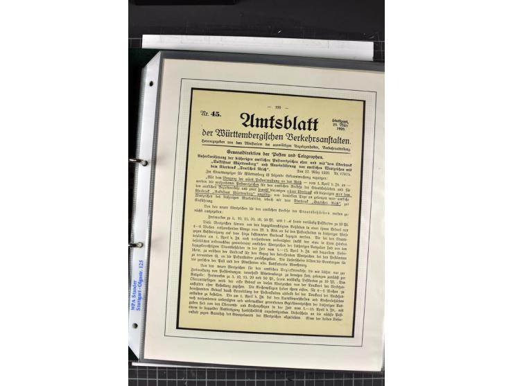 1920, Sammlung Dienstbriefe und -karten Württemberg, dabei Einzelfrankaturen, Mehrfachfrankaturen etc.