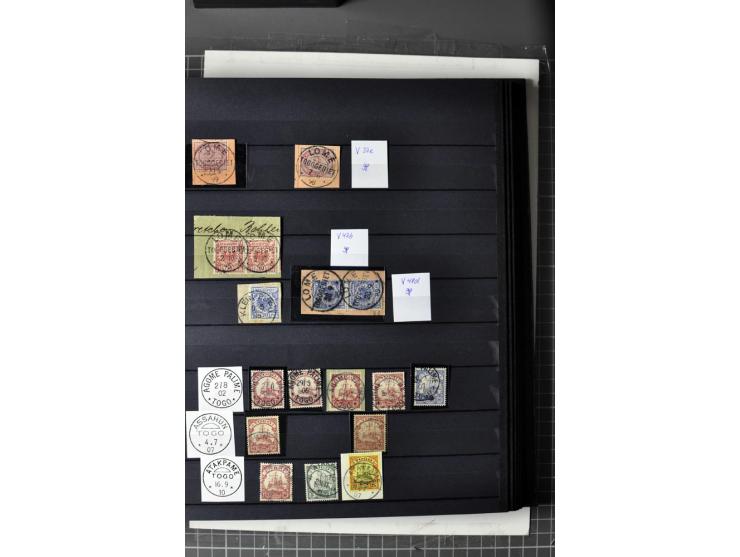  China bis Togo, 1872/1913, gestempelte Sammlung mit vielen Briefstücken, Hauptwert bei den Vorläufern, vieles sign. mit 2 Fo