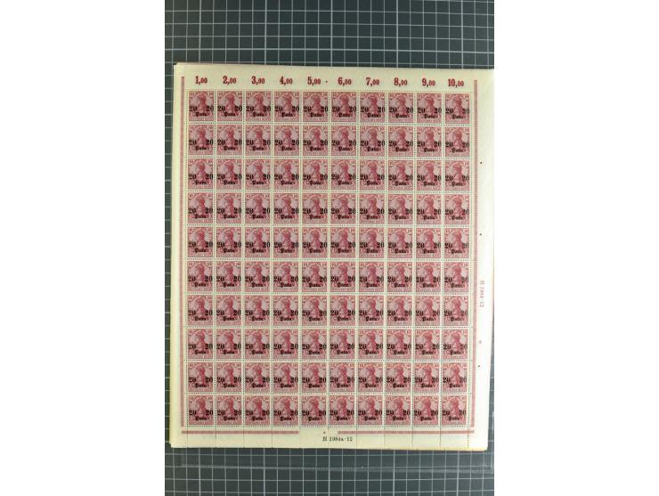 1905, 10 Pa.-2 Pia. und 4 Pia, je per 100 im Originalbogen, postfrisch (Mi.-Nr. 24-29,31 Mi. 38.250,- ohne HAN etc,)