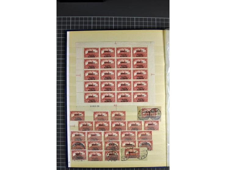 1920, sehr interessante Sammlung von über 1200 Werten, dabei Einheiten, HAN, Farben, verschiedene Ortsstempel, sowie diverse 