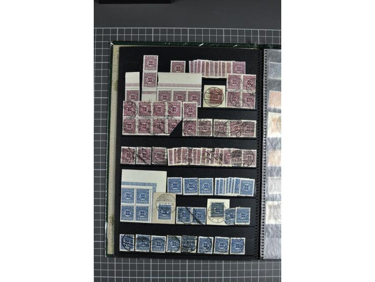 1920, ungebrauchte/postfrische und gestempelte Sammlung mit diversen Bogenteilen und Einheiten, außerdem gestempelte Werte so