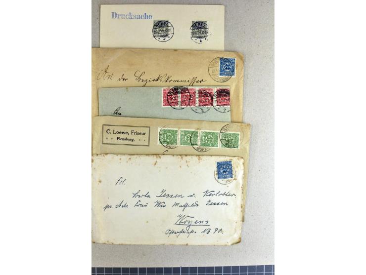 1920, Partie Briefe und Karten, überwiegend philatelistisch, aber große Stempelvielfalt