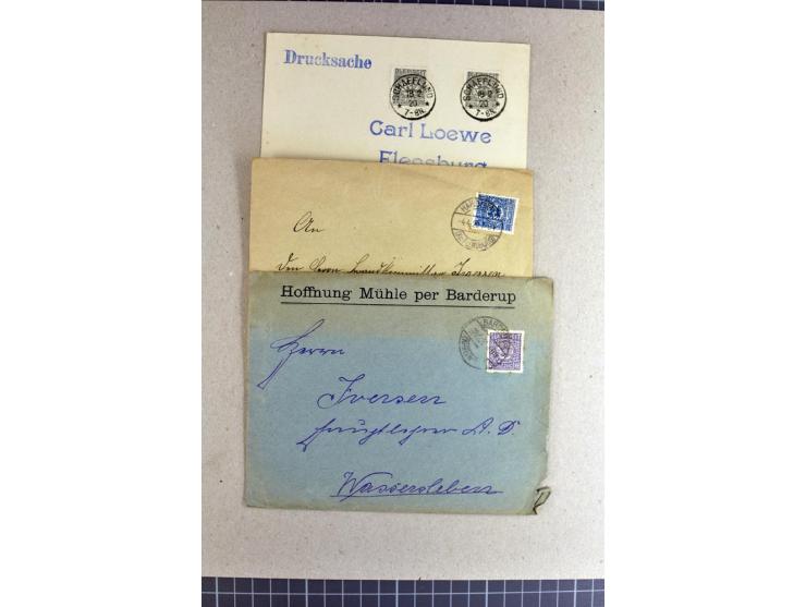 1920, Partie Briefe und Karten, überwiegend philatelistisch, aber große Stempelvielfalt