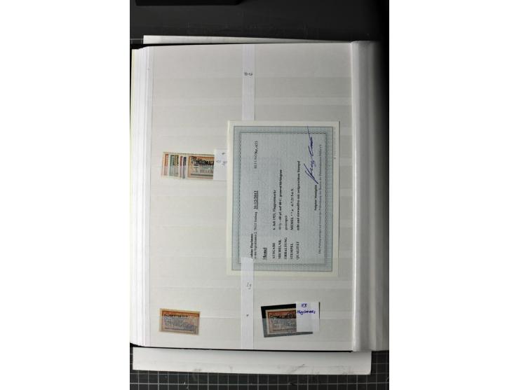  1920/23, postfrischer, ungebrauchter und gestempelter Bestand mit mittleren Ausgaben, einige sign., in 2 Lagerbüchern