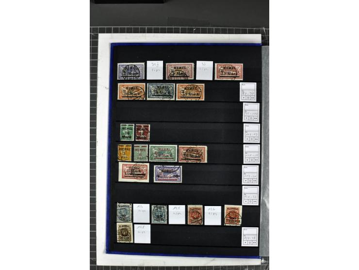 1920/23, gestempelte Sammlung, dabei Farbnuancen, Typen, viele Briefstücke etc., bessere Werte sign. Huylmans BPP (Mi. der si