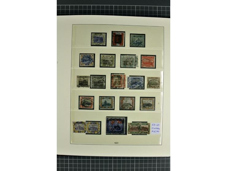 1920/1934, sehr umfangreiche gestempelte Sammlung mit einigen Briefstücken und Belegen, dabei bessere und kpl. Ausgaben, Farb