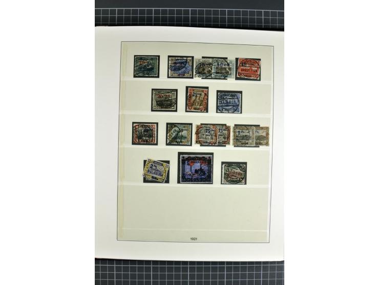 1920/1934, sehr umfangreiche gestempelte Sammlung mit einigen Briefstücken und Belegen, dabei bessere und kpl. Ausgaben, Farb