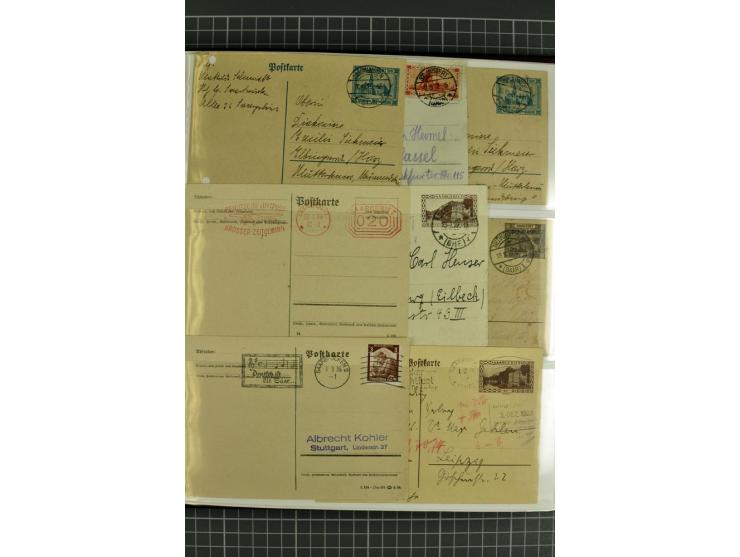 1920/1934, sehr umfangreiche gestempelte Sammlung mit einigen Briefstücken und Belegen, dabei bessere und kpl. Ausgaben, Farb