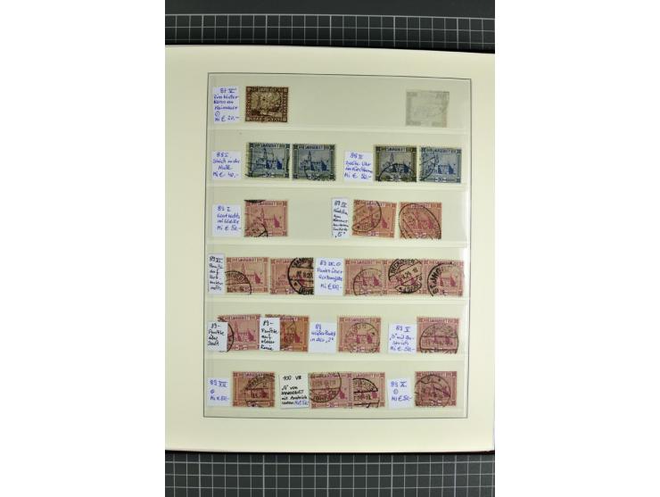 1920/1934, sehr umfangreiche gestempelte Sammlung mit einigen Briefstücken und Belegen, dabei bessere und kpl. Ausgaben, Farb