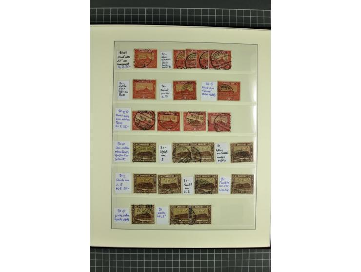 1920/1934, sehr umfangreiche gestempelte Sammlung mit einigen Briefstücken und Belegen, dabei bessere und kpl. Ausgaben, Farb