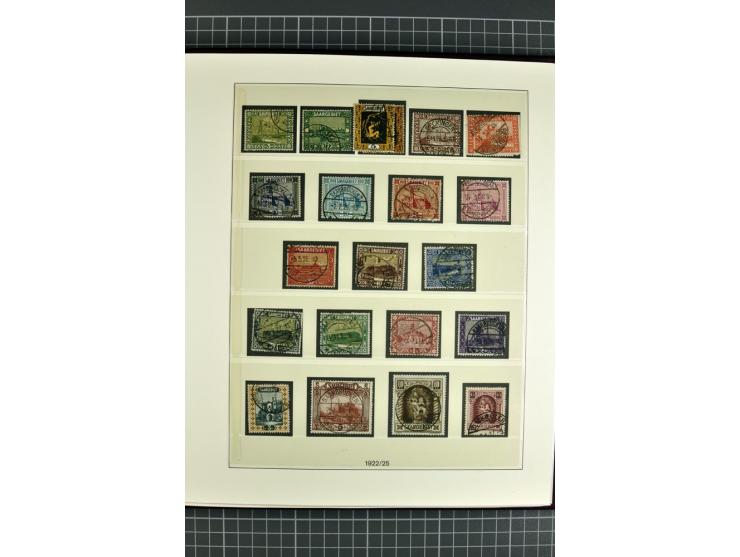 1920/1934, sehr umfangreiche gestempelte Sammlung mit einigen Briefstücken und Belegen, dabei bessere und kpl. Ausgaben, Farb