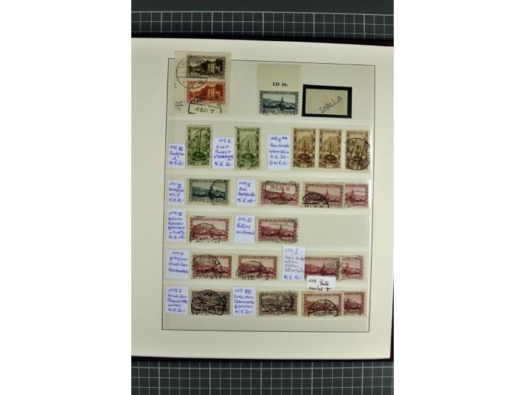 1920/1934, sehr umfangreiche gestempelte Sammlung mit einigen Briefstücken und Belegen, dabei bessere und kpl. Ausgaben, Farb
