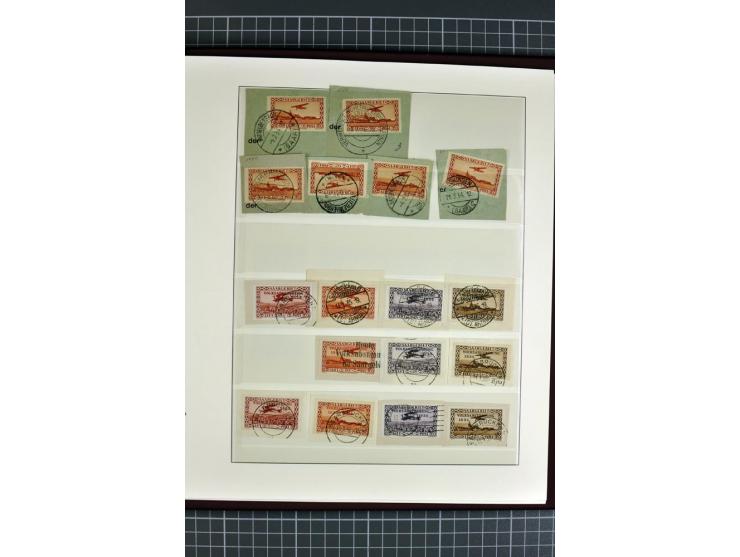 1920/1934, sehr umfangreiche gestempelte Sammlung mit einigen Briefstücken und Belegen, dabei bessere und kpl. Ausgaben, Farb