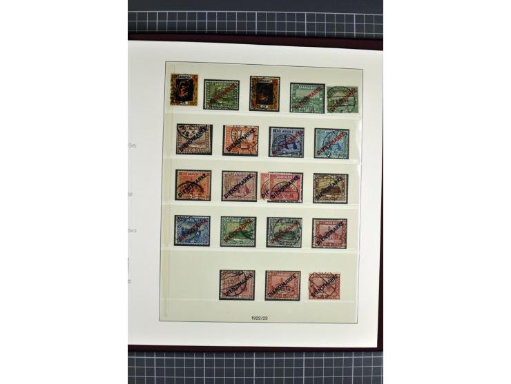 1920/1934, sehr umfangreiche gestempelte Sammlung mit einigen Briefstücken und Belegen, dabei bessere und kpl. Ausgaben, Farb