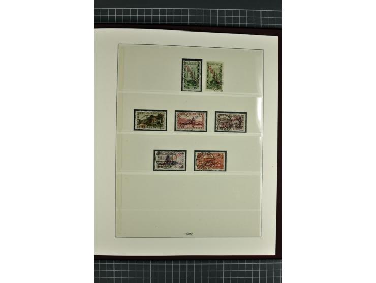 1920/1934, sehr umfangreiche gestempelte Sammlung mit einigen Briefstücken und Belegen, dabei bessere und kpl. Ausgaben, Farb